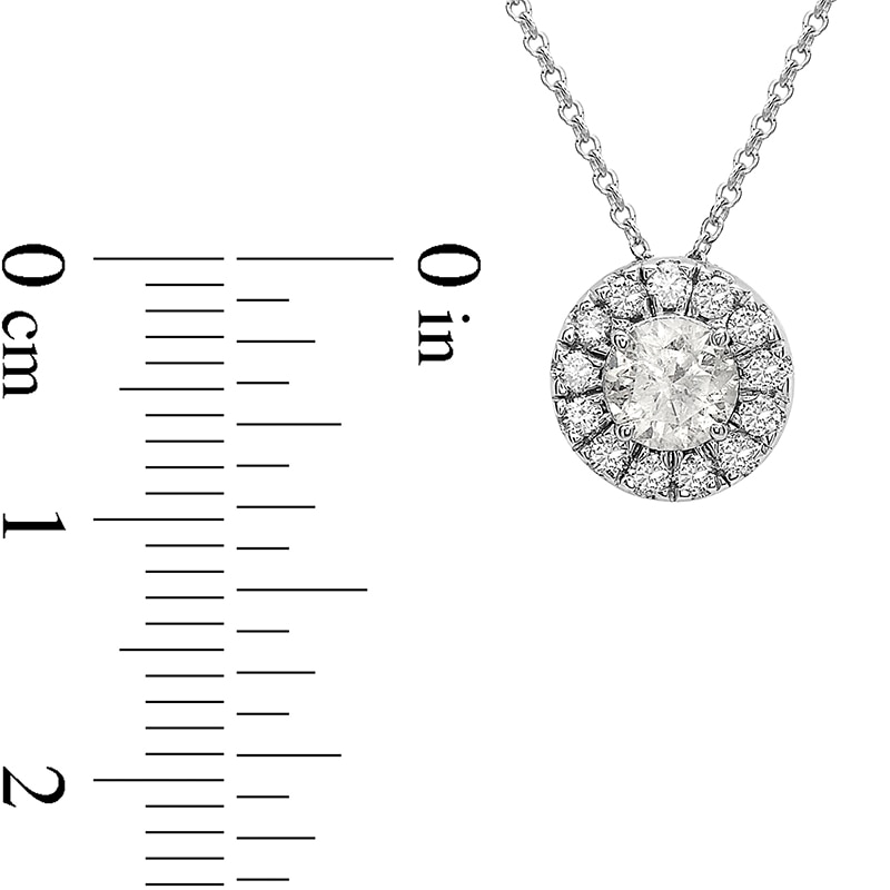 Main Image 2 of Previously Owned - 3/4 CT. T.W. Diamond Frame Pendant in 10K White Gold