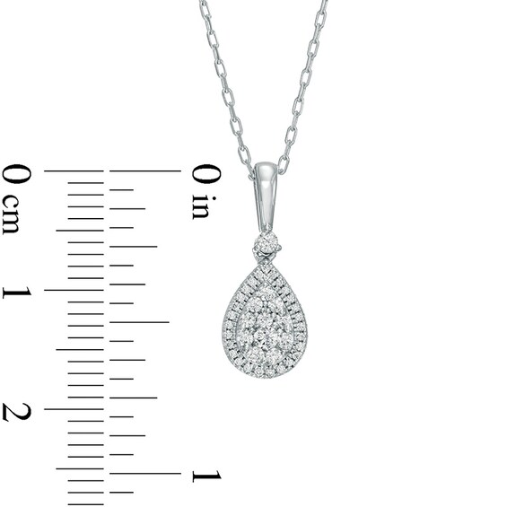 Previously Owned - 1/4 CT. T.w. Pear-Shaped Multi-Diamond Frame Pendant in 10K White Gold