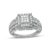 Thumbnail Image 1 of Previously Owned - 1/2 CT. T.W. Composite Princess-Cut Diamond Frame Vintage-Style Engagement Ring in 10K White Gold