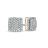 Thumbnail Image 1 of Previously Owned - 1/4 CT. T.W. Square Multi-Diamond Frame Convex Stud Earrings in 10K Gold