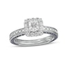 Thumbnail Image 1 of Previously Owned - Vera Wang Love Collection Sapphire and 1 CT. T.W. Princess-Cut Diamond Ring in 14K White Gold