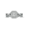 Thumbnail Image 4 of Previously Owned - 5/8 CT. T.W. Emerald-Cut Diamond Frame Bridal Set in 10K White Gold (I/I1)