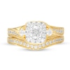 Thumbnail Image 4 of Previously Owned - 1 CT. T.W. Diamond Cushion Frame Vintage-Style Bridal Set in 10K Gold