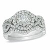 Thumbnail Image 1 of Previously Owned - 1-1/5 CT. T.W. Diamond Cluster Bridal Set in 14K White Gold