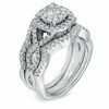 Thumbnail Image 2 of Previously Owned - 1-1/5 CT. T.W. Diamond Cluster Bridal Set in 14K White Gold