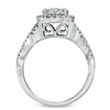 Thumbnail Image 3 of Previously Owned - 1-1/5 CT. T.W. Diamond Cluster Bridal Set in 14K White Gold