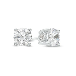 Previously Owned - 7/8 CT. T.W. Diamond Solitaire Stud Earrings in 10K White Gold (J/I3)