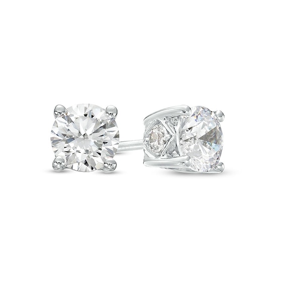Previously Owned - 7/8 CT. T.w. Diamond Solitaire Stud Earrings in 10K White Gold (J/I3)