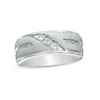 Thumbnail Image 1 of Previously Owned - 1/3 CT. T.W. Diamond Three Stone Slant Wedding Band in 10K White Gold