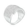 Thumbnail Image 3 of Previously Owned - 2 CT. T.W. Baguette and Round Diamond Spiral Multi-Row Ring in 10K White Gold