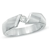 Thumbnail Image 1 of Previously Owned - 1/4 CT. Diamond Solitaire Brushed Diagonal Ring in 14K White Gold