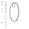 Thumbnail Image 2 of Previously Owned - 3/8 CT. T.W. Diamond Classic Hoop Earrings in Sterling Silver