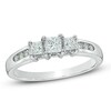 Thumbnail Image 1 of Previously Owned - 1/2 CT. T.W. Princess-Cut Diamond Past Present Future® Ring in 14K White Gold