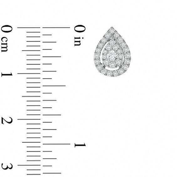 Previously Owned - 1/2 CT. T.w. Multi-Diamond Teardrop Stud Earrings in 10K White Gold