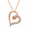 Thumbnail Image 1 of Previously Owned - 1/4 CT. T.W. Diamond Tilted Looping Heart Pendant in 10K Rose Gold