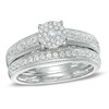 Thumbnail Image 1 of Previously Owned - 1/2 CT. T.W. Multi-Diamond Vintage-Style Bridal Set in 10K White Gold