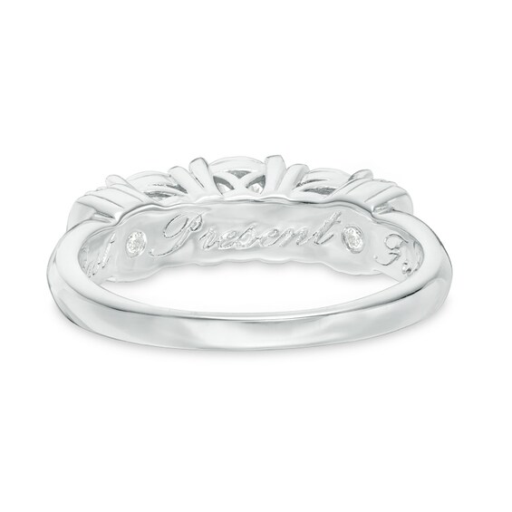 Previously Owned - 1/2 CT. T.w. Diamond Collar Past Present FutureÂ® Ring in 10K White Gold