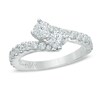 Thumbnail Image 1 of Previously Owned - 1 CT. T.W. Two-Stone Diamond Bypass Anniversary Band in 14K White Gold