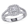 Thumbnail Image 1 of Previously Owned - 1 CT. T.W. Princess-Cut Diamond Double Frame Split Shank Engagement Ring in 14K White Gold