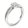 Thumbnail Image 2 of Previously Owned - 3/8 CT. T.W. Cushion-Shaped Multi-Diamond Frame Split Shank Engagement Ring in 14K White Gold