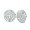 Thumbnail Image 1 of Previously Owned - 1/2 CT. T.W. Multi-Diamond Double-Frame Stud Earrings in 10K White Gold