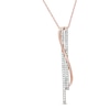 Thumbnail Image 1 of Previously Owned - 1/5 CT. T.W. Diamond Double Bar Crossover Pendant in 10K Rose Gold