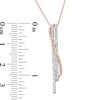 Thumbnail Image 2 of Previously Owned - 1/5 CT. T.W. Diamond Double Bar Crossover Pendant in 10K Rose Gold