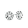 Thumbnail Image 1 of Previously Owned - 1/5 CT. T.W. Diamond Frame Flower Stud Earrings in 10K White Gold