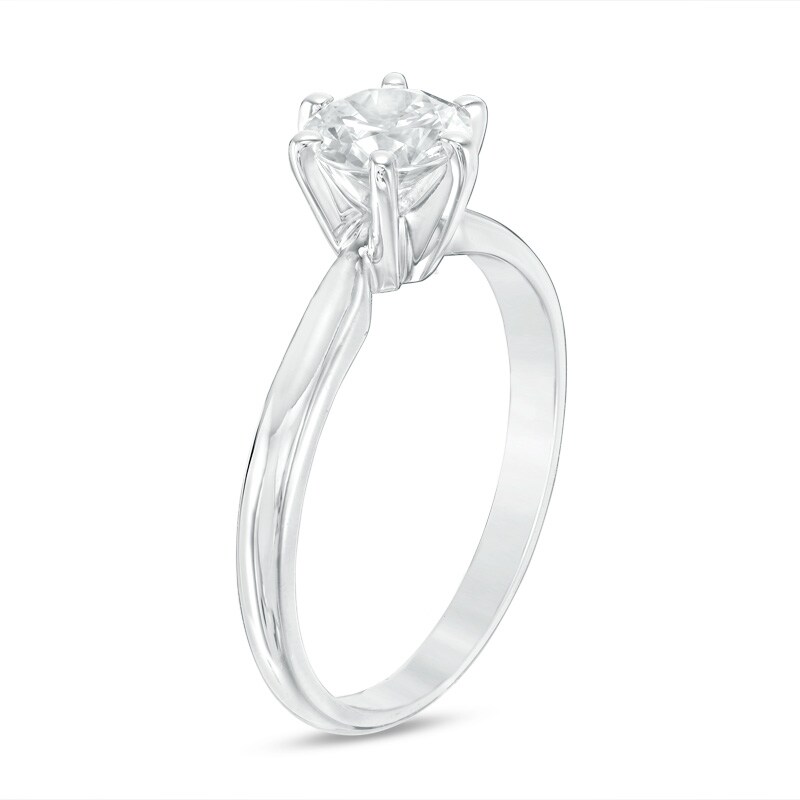Main Image 2 of Previously Owned - 1 CT.  Diamond Solitaire Engagement Ring in 14K White Gold (I/I2)