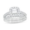 Thumbnail Image 1 of Previously Owned - 1-3/8 CT. T.W. Princess-Cut Diamond Frame Bridal Set in 14K White Gold