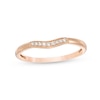 Thumbnail Image 1 of Previously Owned - Diamond Accent Vintage-Style Contour Anniversary Band in 10K Rose Gold