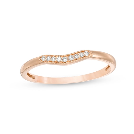 Previously Owned - Diamond Accent Vintage-Style Contour Anniversary Band in 10K Rose Gold