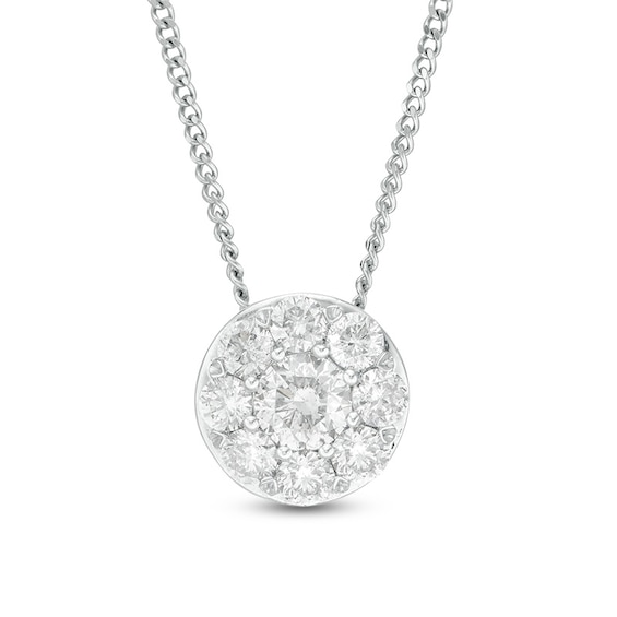 Previously Owned - 1/2 CT. T.w. Diamond Frame Pendant in 14K White Gold