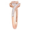Thumbnail Image 3 of Previously Owned - 6.0mm Morganite, White Topaz and 1/10 CT. T.W. Diamond Tri-Sides Bypass Ring in 10K Rose Gold