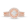 Thumbnail Image 4 of Previously Owned - 1 CT. T.W. Diamond Double Frame Bridal Set in 10K Rose Gold