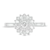 Thumbnail Image 3 of Previously Owned - 1/2 CT. T.W. Diamond Starburst Frame Engagement Ring in 10K White Gold