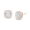 Thumbnail Image 1 of Previously Owned - 1/4 CT. T.W. Composite Diamond Petal Frame Flower Stud Earrings in 10K Rose Gold