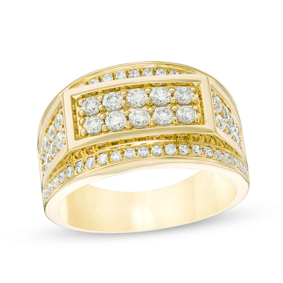 Previously Owned - 1-1/2 CT. T.w. Composite Diamond Rectangle Top Ring in 10K Gold