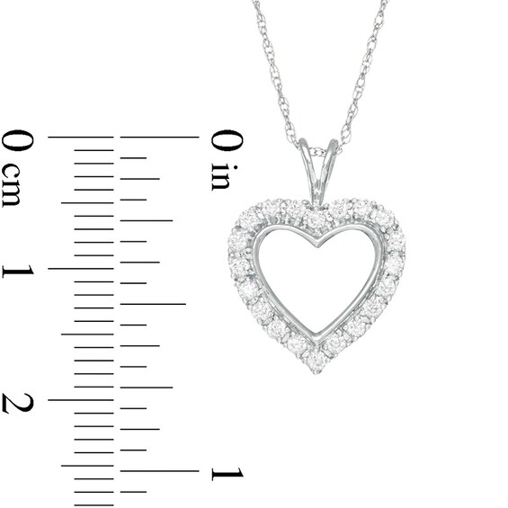 Previously Owned - 1/4 CT. T.w. Diamond Heart Outline Pendant in 10K White Gold