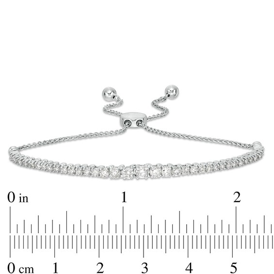 Previously Owned - 1 CT. T.w. Diamond Bolo Bracelet in 10K White Gold - 9.5"