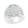 Thumbnail Image 1 of Previously Owned - 1/4 CT. T.W. Composite Diamond Signet Ring in Sterling Silver