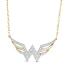 Thumbnail Image 1 of Previously Owned - Wonder Woman™ Collection 1/8 CT. T.W. Diamond Symbol Necklace in 10K Gold