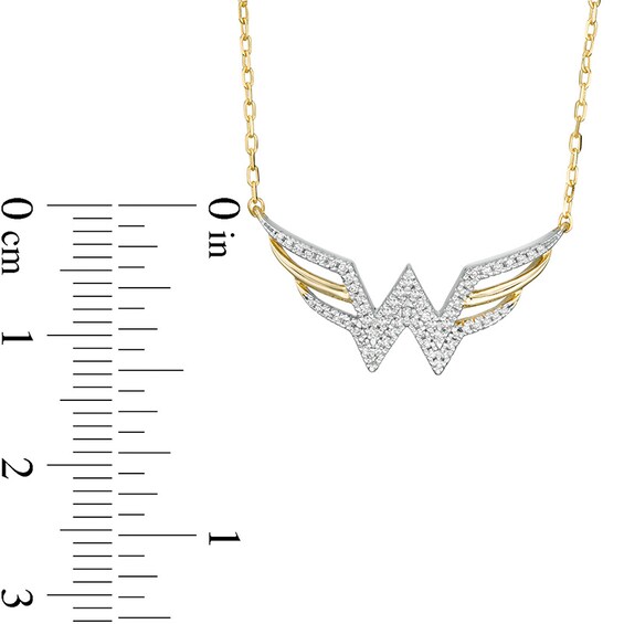 Previously Owned - Wonder Woman™ Collection 1/8 CT. T.w. Diamond Symbol Necklace in 10K Gold