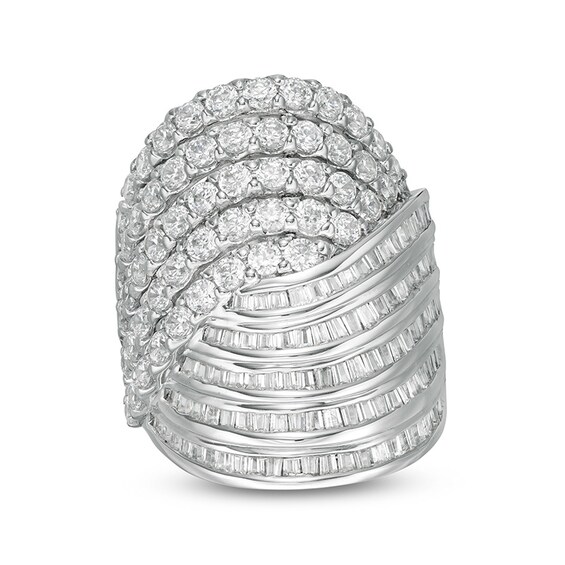 Previously Owned - 4 CT. T.w. Diamond Multi-Row Bypass Ring in 10K White Gold