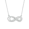 Thumbnail Image 1 of Previously Owned - 1/4 CT. T.W. Diamond Sideways Layered Infinity Necklace in Sterling Silver