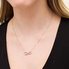 Thumbnail Image 2 of Previously Owned - 1/4 CT. T.W. Diamond Sideways Layered Infinity Necklace in Sterling Silver