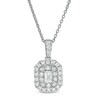Thumbnail Image 1 of Previously Owned - 1/2 CT. T.W.  Emerald-Cut Lab-Grown Diamond Octagonal Double Frame Pendant in 14K White Gold