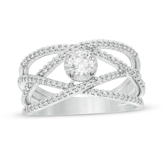 Previously Owned - Diamonds Amplified 5/8 CT. T.w. Diamond Orbit Ring in 10K White Gold