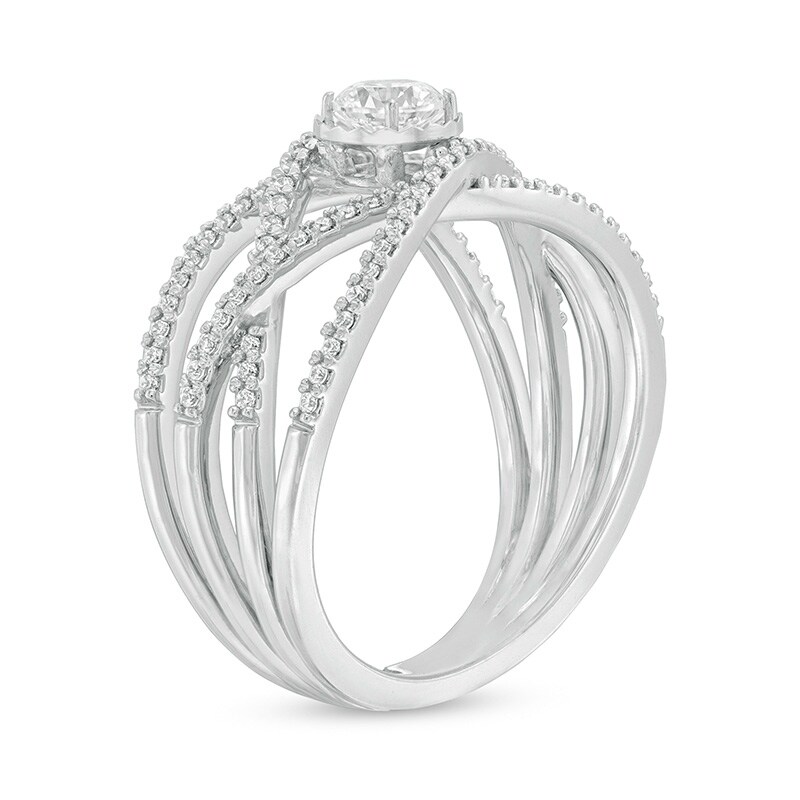 Main Image 3 of Previously Owned - Diamonds Amplified 5/8 CT. T.W. Diamond Orbit Ring in 10K White Gold