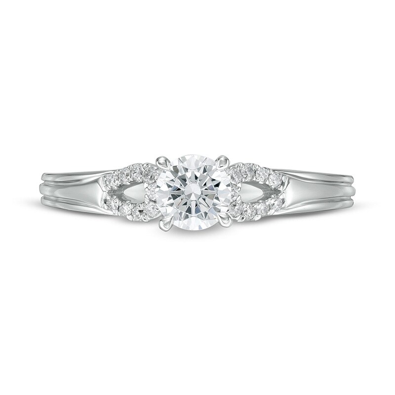 Main Image 4 of Previously Owned - 1/2 CT. TW. Diamond Open Loop Shank Engagement Ring in 14K White Gold (I/I2)